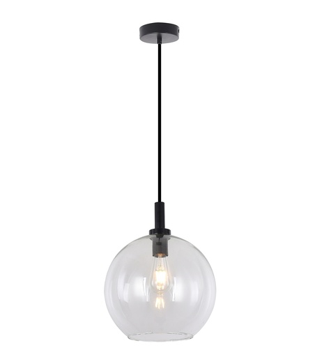 [3403622] OSIRA Pendel E27 Zwart, helder glas Ø300mm