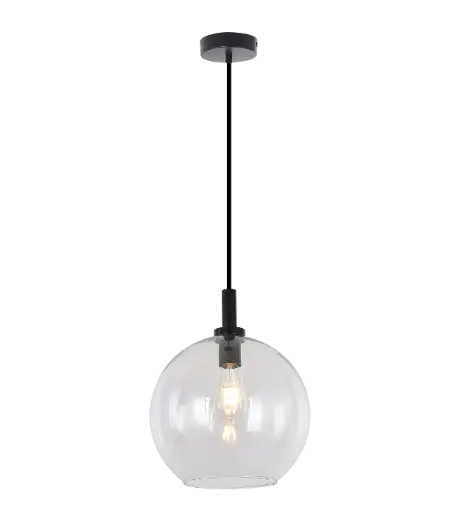 [3403622] OSIRA Pendel E27 Zwart, helder glas Ø300mm