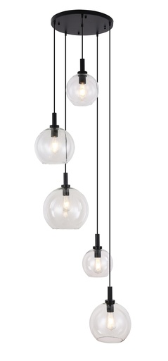 [3403624] OSIRA Pendel E27 5L Zwart, helder glas