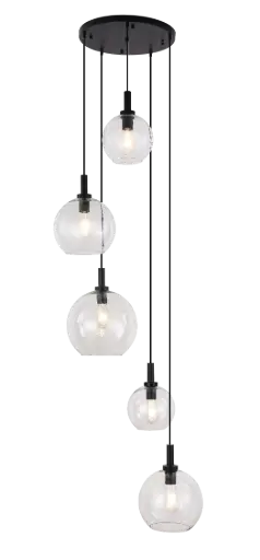 [3403624] OSIRA Pendel E27 5L Zwart, helder glas