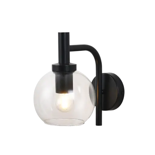 [3403627] OSIRA Wandlicht E27 Zwart, helder glas Ø150mm