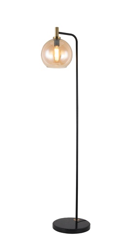 [3403619] OSIRA Vloerlamp E27 Zwart + goud, amber glas Ø250mm