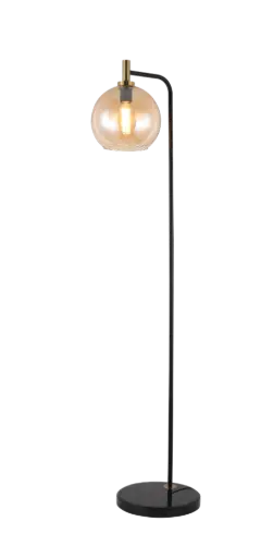 [3403619] OSIRA Vloerlamp E27 Zwart + goud, amber glas Ø250mm