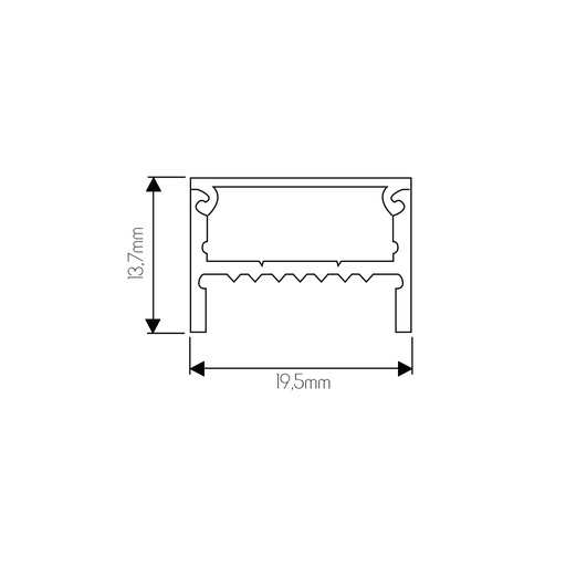 [3428110] SKIRRU Aluminium profiel voor LED strips, 19.5*13.7*2000mm, zwart