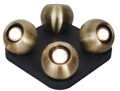 [3433044] TRITON 4L vierkant, GU10 (excl) zwart / brons
