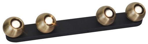 [3433045] TRITON 4L balk, GU10 (excl) zwart / brons