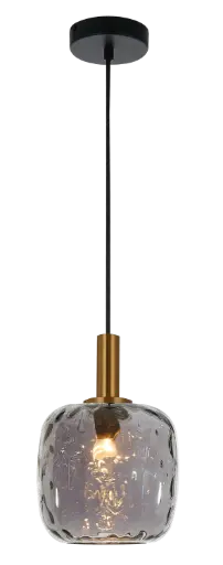 [3403661] OKIRU Pendel E27 Zwart + as grijs glas Ø150mm