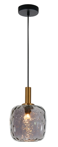[3403661] OKIRU Pendel E27 Zwart + as grijs glas Ø150mm