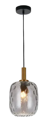 [3403662] OKIRU Pendel E27 Zwart + as grijs glas Ø180mm