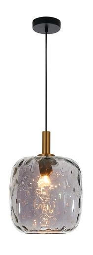 [3403663] OKIRU Pendel E27 Zwart + as grijs glas Ø250mm