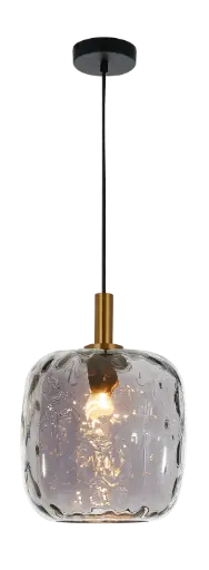 [3403663] OKIRU Pendel E27 Zwart + as grijs glas Ø250mm