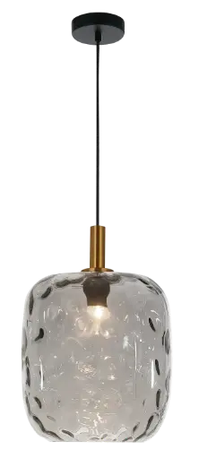 [3403664] OKIRU Pendel E27 Zwart + as grijs glas Ø275mm