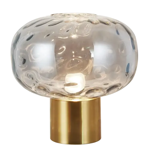 [3403658] OKIRU Tafellamp E27 Goud + as grijs glas Ø300mm