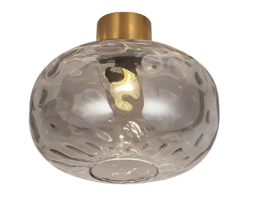 [3403659] OKIRU Plafond lamp E27 Goud + as grijs glas Ø300mm