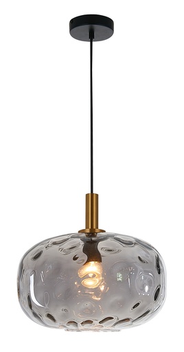 [3403660] OKIRU Pendel E27 Goud + as grijs glas Ø300mm