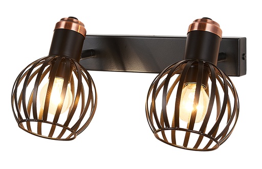 [3403652] RAGA Wand licht 2x E14 zwart / brons
