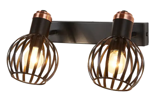 [3403652] RAGA Wand licht 2x E14 zwart / brons