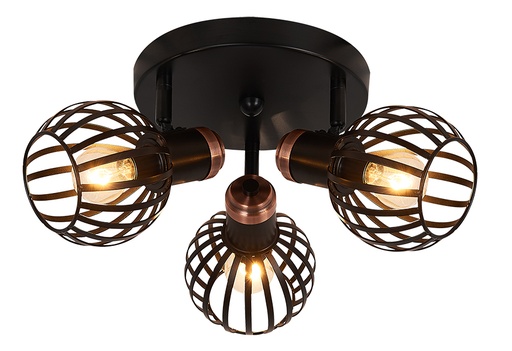 [3403653] RAGA Plafond licht 3x E14 zwart / brons
