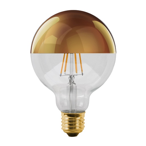 [8204238] E27 LED Globe G125 6W Kopspiegellamp Goud 2500K Dimbaar