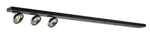 [4014331] AEON-3 XXL zwart 3x AR111 (incl) 1800mm basis voor pendels