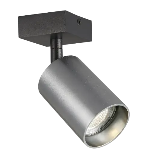 [4014561] TABOO 1L GU10 (excl) zwart + geborsteld staal, spot