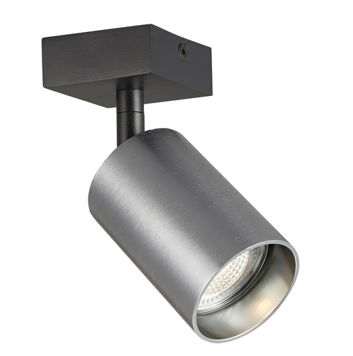 [4014561] TABOO 1L GU10 (excl) zwart + geborsteld staal, spot