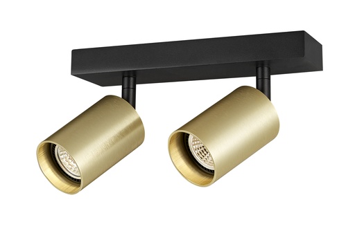 [4014522] TABOO 2L GU10 (excl) zwart + geborsteld goud, spot