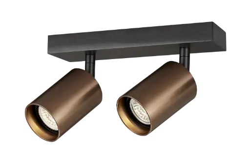 [4014542] TABOO 2L GU10 (excl) zwart + geborsteld brons, spot