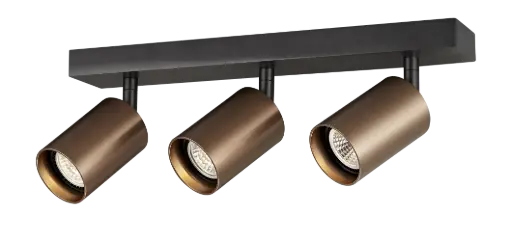 [4014543] TABOO 3L GU10 (excl) zwart + geborsteld brons, spot