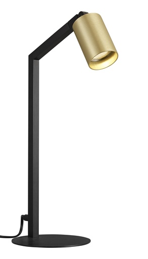 [4014527] TABOO 1L GU10 (excl) zwart + geborsteld goud, tafellamp