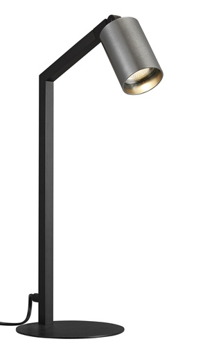 [4014567] TABOO 1L GU10 (excl) zwart + geborsteld staal, tafellamp