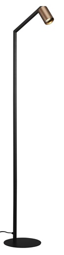 [4014548] TABOO 1L GU10 (excl) zwart + geborsteld brons, vloerlamp