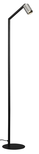 [4014568] TABOO 1L GU10 (excl) zwart + geborsteld staal, vloerlamp