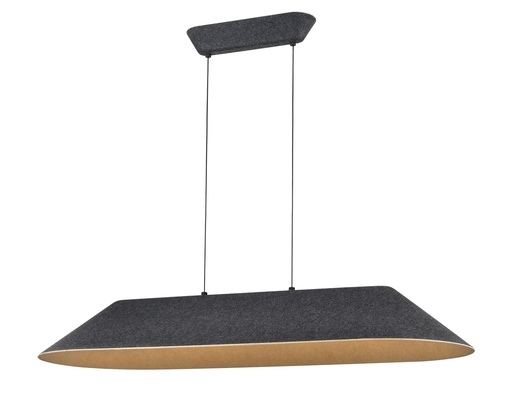 [3432166] FONIC 23W LED Pendel 1090x401mm dimbaar vilt donker / licht grijs
