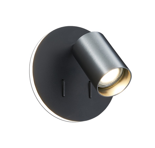 [4014572] DUSK wandlicht GU10 (excl) + LED 5,5W 2700K zwart + geb staal