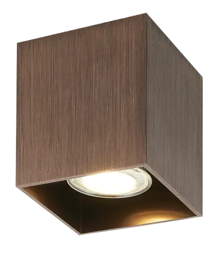[4014438] BABAR Plafondlicht geborsteld brons vierkant 1xGU10 excl (max 50W)