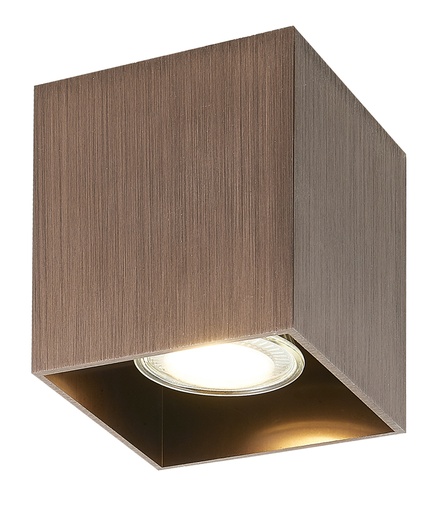 [4014438] BABAR Plafondlicht geborsteld brons vierkant 1xGU10 excl (max 50W)