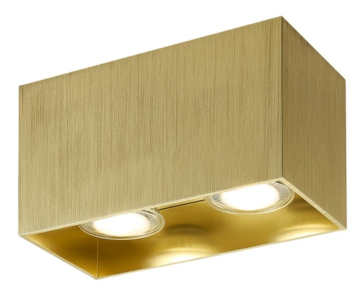 [4014443] BABAR Plafondlicht geborsteld goud vierkant 2xGU10 excl (max 50W)
