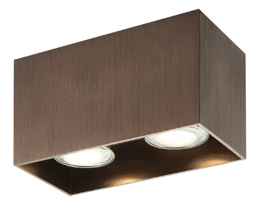 [4014444] BABAR Plafondlicht geborsteld brons vierkant 2xGU10 excl (max 50W)