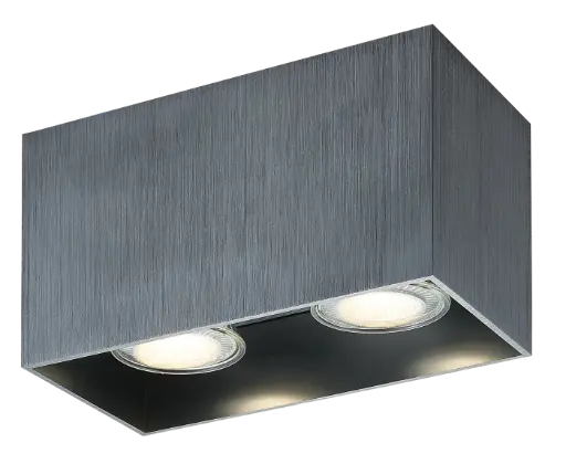 [4014448] BABAR Plafondlicht geborsteld staal vierkant 2xGU10 excl (max 50W)
