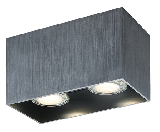 [4014448] BABAR Plafondlicht geborsteld staal vierkant 2xGU10 excl (max 50W)