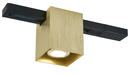 [TR0152G] BABAR sqr 1xGU10 excl monofase track spot geborsteld goud