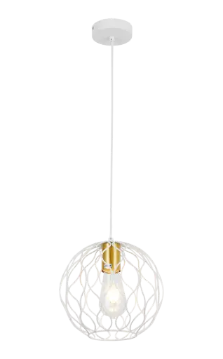 [3403177] ONDA pendel 1x E27 Ø23cm wit + geborsteld goud