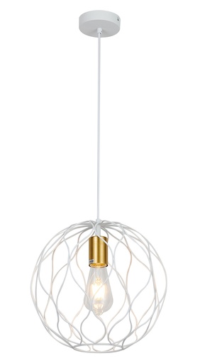 [3403178] ONDA pendel 1x E27 Ø30cm wit + geborsteld goud