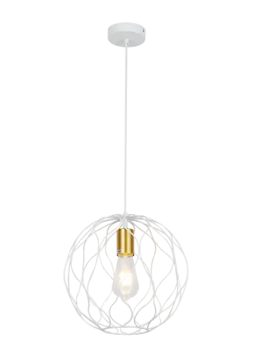 [3403178] ONDA pendel 1x E27 Ø30cm wit + geborsteld goud