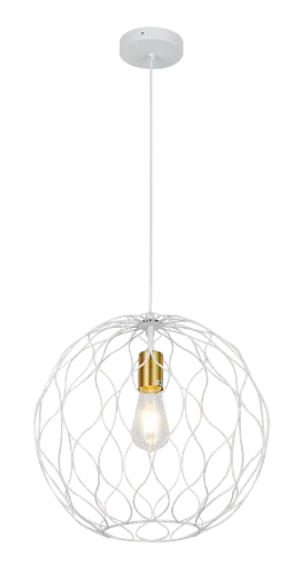 [3403179] ONDA pendel 1x E27 Ø39cm wit + geborsteld goud