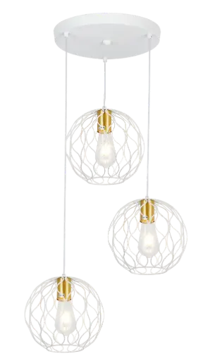 [3403180] ONDA pendel 3x E27 wit + geborsteld goud_3403180