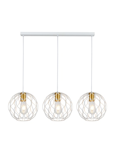 [3403181] ONDA pendel 3x E27 wit + geborsteld goud_3403181