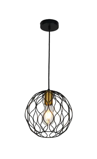 [3403187] ONDA pendel 1x E27 Ø23cm zwart + geborsteld goud