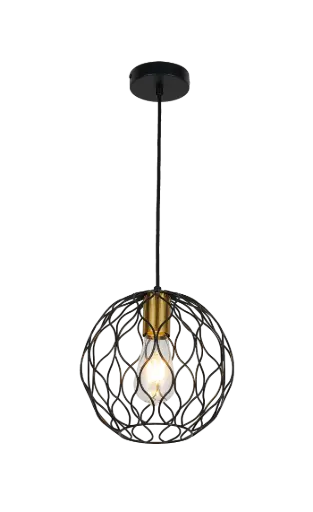 [3403187] ONDA pendel 1x E27 Ø23cm zwart + geborsteld goud
